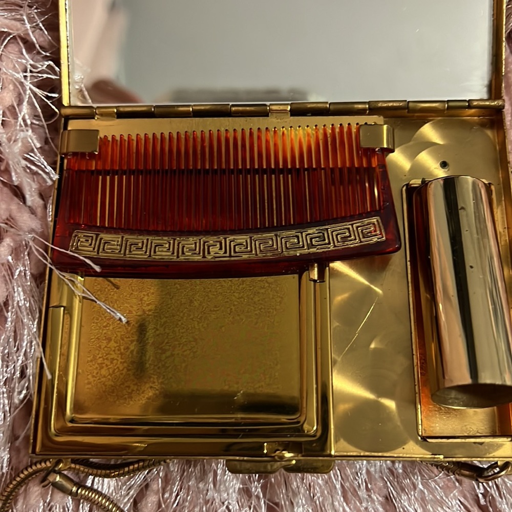 VINTAGE MOTHER OF PEARL COMPACT CASE. - Picture 3 of 8